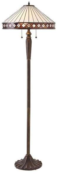 Interiors 1900 70936 Fargo Tiffany 2 Light Floor Light With Shade