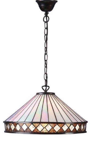 Interiors 1900 64147 Fargo Tiffany Large 1 Light Ceiling Pendant With Shade