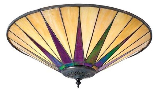 Interiors 1900 70240 Dark Star Tiffany 2 Light Large Flush Ceiling Light With Shade