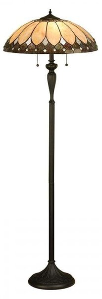 Interiors 1900 63972 Brooklyn Tiffany 2 Light Floor Lamp In Cream