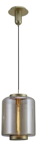 Mantra M6195 Jarras 1 Light Medium Ceiling Pendant Light In Matt Gold And Cognac - Dia: 300mm