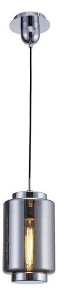Mantra M6200 Jarras 1 Light Short Small Ceiling Pendant Light In Chrome And Ash Grey - H: 350mm