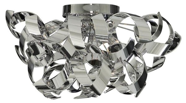 Searchlight 4973-3CC Curls Semi Flush Three Light Ceiling Light In Polished Chrome With Glass