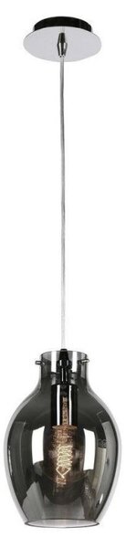 Mantra M6273 Anfora 1 Light Small Ceiling Pendant In Chrome And Smoked Glass - Dia: 180mm