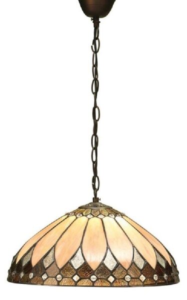 Interiors 1900 63977 Brooklyn Tiffany 1 Light Medium Ceiling Pendant In Cream