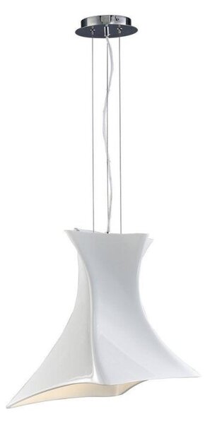 Mantra M5070 Twist 1 Light Ceiling Pendant In Chrome And Gloss White