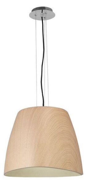 Mantra M4821 Triangle 1 Light Large Ceiling Pendant In Chrome And Beech - Dia: 470mm