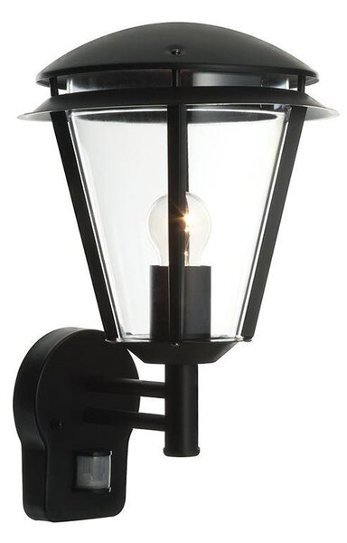Saxby 49946 Inova PIR Outdoor Wall Light in Matt Black Paint IP44