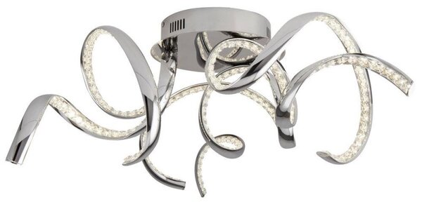 Searchlight 9233-3CC Twirls Three Light Semi Flush Ceiling Light In Chrome With Crystal Glass