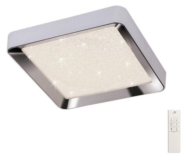 Mantra M5920 Male LED Large Square Flush Ceiling Light In Chrome - L: 650mm