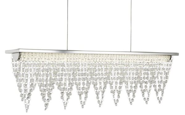 Searchlight 8857CC Drape Ceiling Bar Pendant Light In Chrome With Acrylic Drops - Length: 650mm