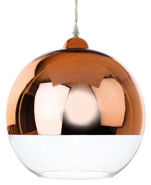 Firstlight 5908CP Club 1 Light Ceiling Pendant Light In Copper With Clear Glass