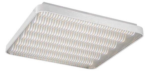 Mantra M5340 Reflex LED Large Square Flush Ceiling Light In Aluminium And White