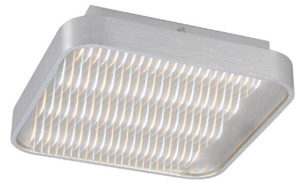 Mantra M5341 Reflex LED Small Square Flush Ceiling Light In Aluminium And White