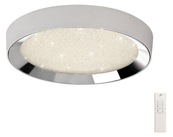Mantra M5922 Male LED Large Round Flush Ceiling Light In Chrome - Dia:650mm