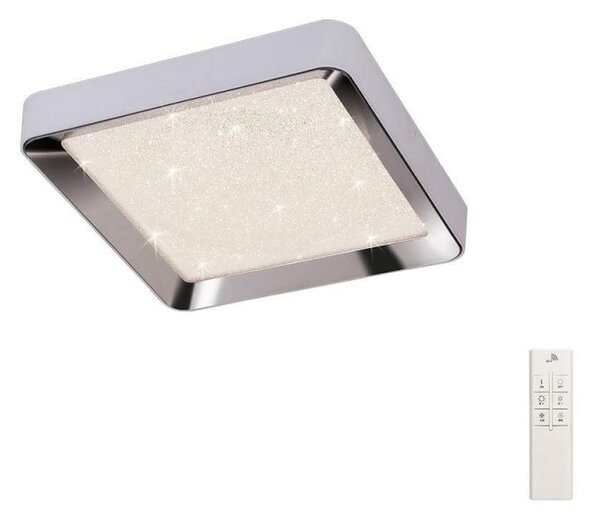 Mantra M5921 Male LED Small Square Flush Ceiling Light In Chrome - L: 500mm