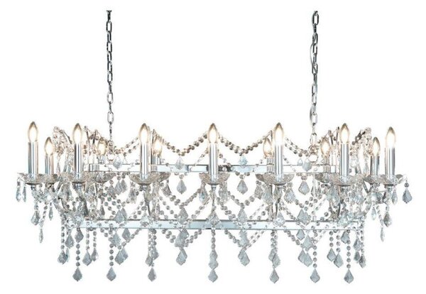 Searchlight 80614-14CC Florence Fourteen Light Ceiling Pendant Light In Chrome With Crystal Drops