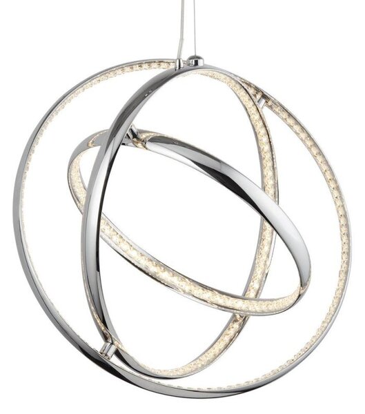 Searchlight 5013-3CC Rings Three Light Ceiling Pendant Light In Chrome With Crystal Glass