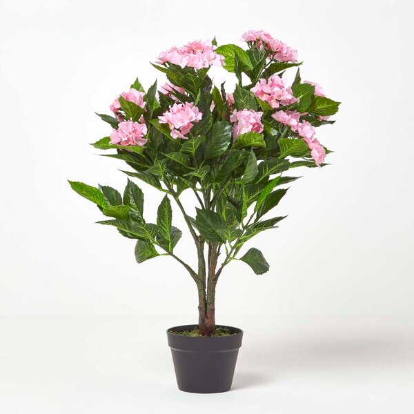 Homescapes Artificial Pink Hydrangea in Pot, 85 cm