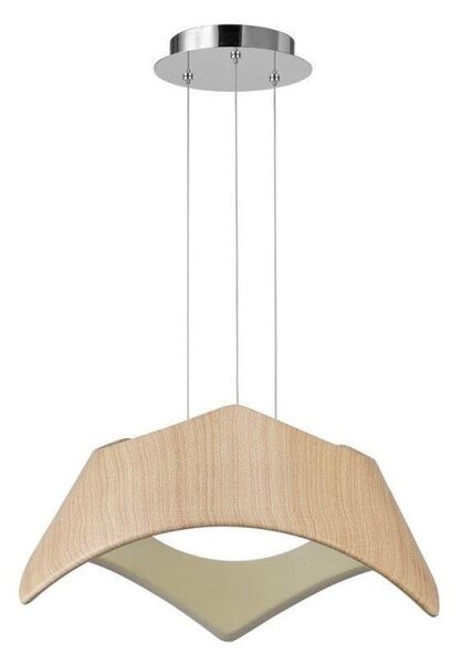 Mantra M4814 Maui 3 Light Ceiling Pendant Light In Chrome And Beech