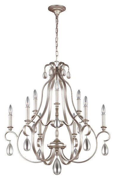 FE/DEWITT9 Dewitt 9 Light Ceiling Chandelier Light In Sunrise Silver