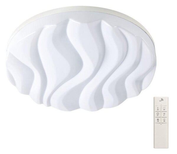Mantra M5040R Arena Large LED Round Flush Ceiling Light In White With Remote Control
