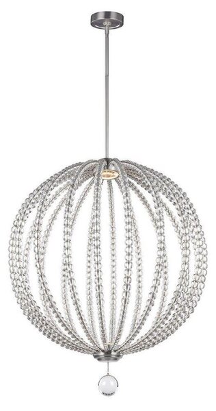 FE/OBERLIN/P/L Oberlin 1 Light Large LED Ceiling Pendant Light In Satin Nickel - Dia: 813mm