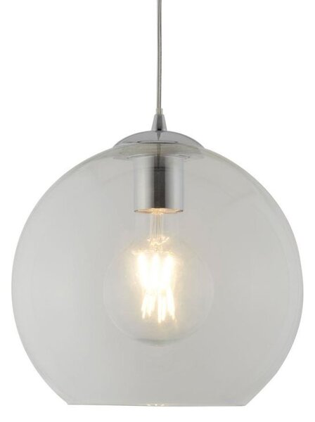 Searchlight 1621CL Balls One Light Celing Pendant In Chrome And Clear Glass - Width: 250mm