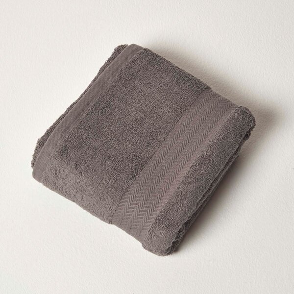 Homescapes Slate Grey Luxury Bath Towel 500 GSM Egyptian Cotton