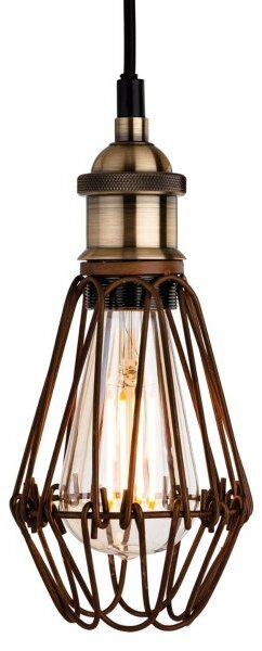 Firstlight Arcade 3446RB Rustic Brown Cage Ceiling Pendant Light