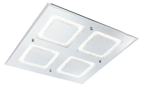 Mantra M5094 Windows LED Large Flush Ceiling Light In Chrome And Crystalline