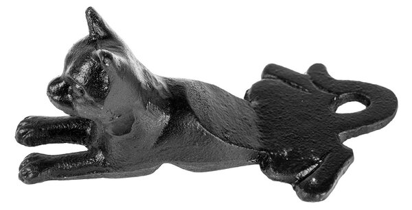 Homescapes Lying Cat Heavy Weight Door Stopper Black Cast Iron