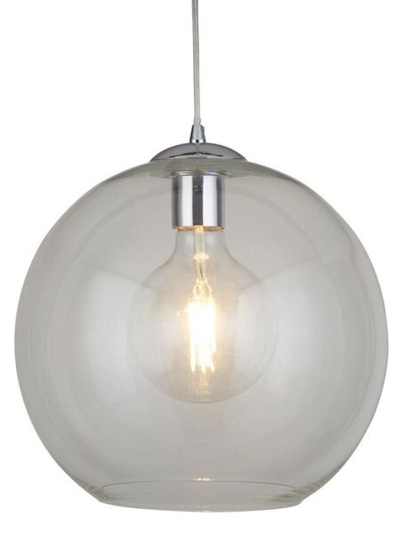 Searchlight 1632CL Balls One Light Celing Pendant In Chrome And Clear Glass - Width: 300mm