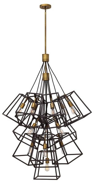 HK-FULTON-13P Fulton 13 Light Large Foyer Chandelier Light In Bronze