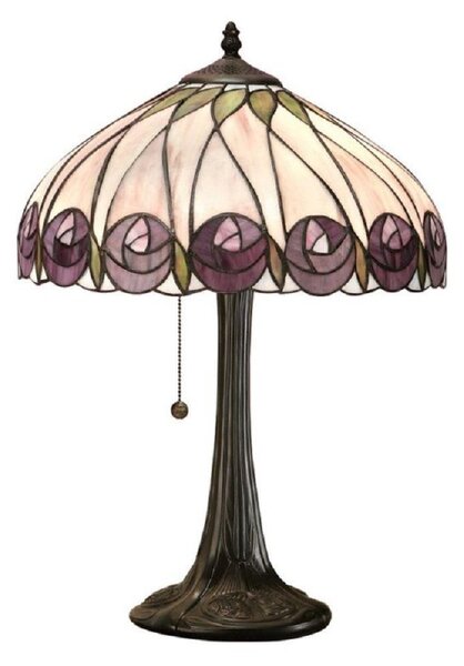 Interiors 1900 64177 Hutchinson Tiffany 1 Light Medium Table Lamp In Dark Bronze