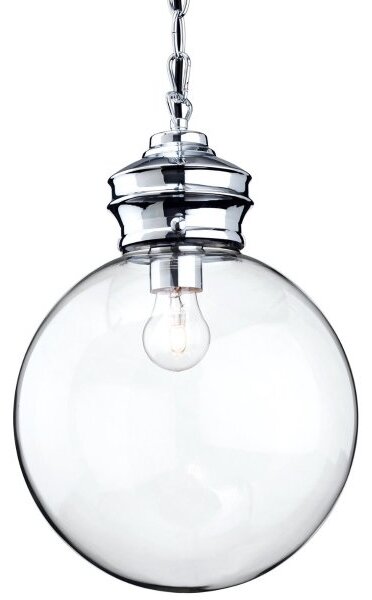 Firstlight OMAR 3410CH Chrome and Clear Glass Globe Ceiling Pendant Light