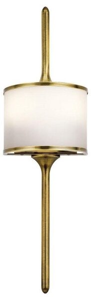 KL/MONA/S NBR Mona 2 Light Wall Light In Natural Brass - Height: 559mm