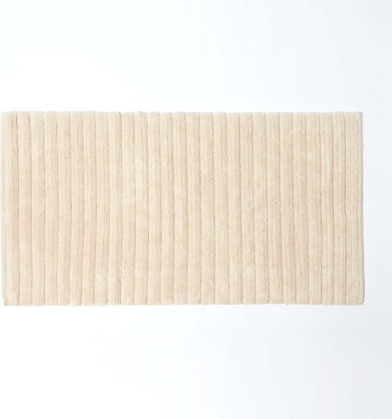 Homescapes Cream Ribbed 100% Cotton Spa Style Bath Mat