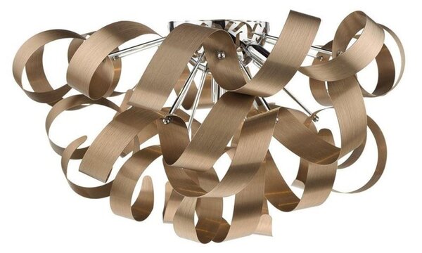 Dar RAW0564 Rawley 5 Light Brushed Satin Copper Ceiling Light Fitting