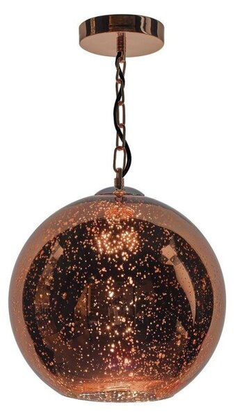 Dar SPE0164 Speckle 1 Light Copper Finished Glass Ceiling Pendant light