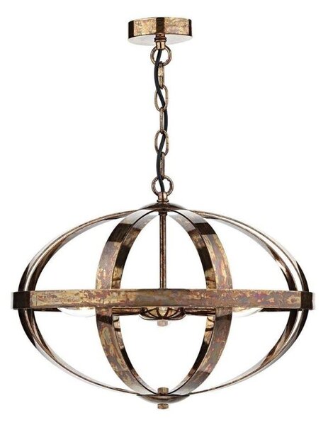 Dar SYM0364 Symbol 3 Light Ceiling Pendant in Dappled Copper
