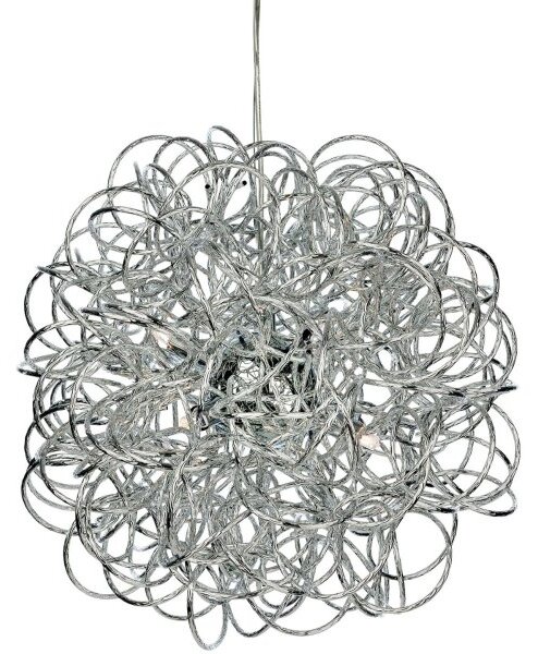 Firstlight Stella 3476CH Designer Chrome Swirl Ceiling Pendant Light