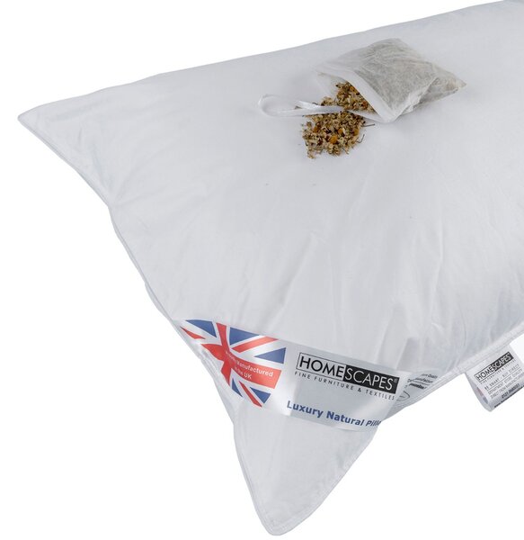 Homescapes Super Microfibre Camomile Pillow with Dried Camomile