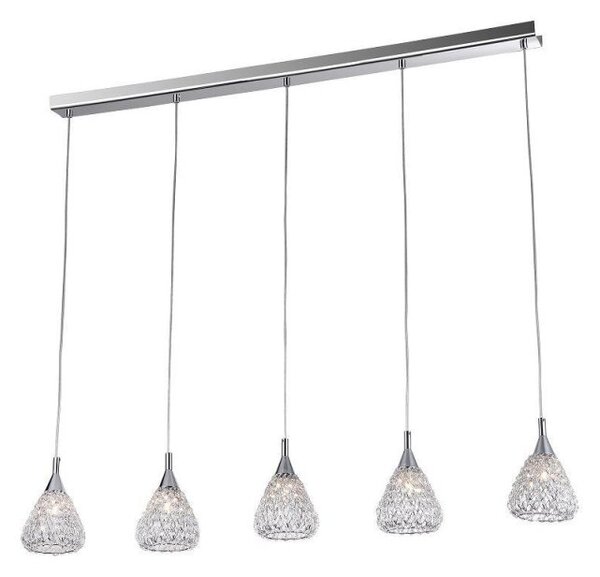 Impex CFH501131/05/LIN/CH Simone Five Light Ceiling Bar Light In Chrome
