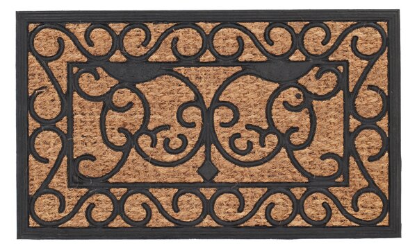Rectangle Rubber Coir Doormat Brown