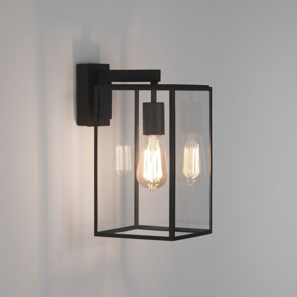 Astro 1354004 Box One Light Outdoor Lantern Wall Light In Black - Height: 350mm