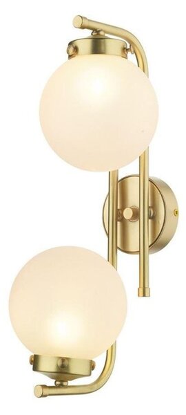David Hunt Lighting JAZ0940 Jazz Two Light Wall Light In Polished Brass With Frosted Glass