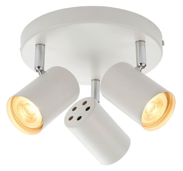 Saxby 73685 Arezzo Three Light Plate Ceiling Spotlight In White