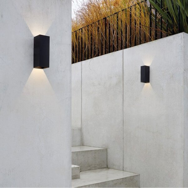 Astro 1298007 Oslo Two Light LED Outdoor Wall Light In Black - Height: 225mm