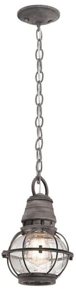 KL/BRIDGEPOINT8S Bridgepoint 1 Light Small Chain Ceiling Lantern Light In Weathered Zinc